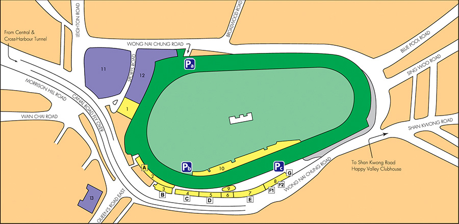 Happy Valley Racecourse Route Map
